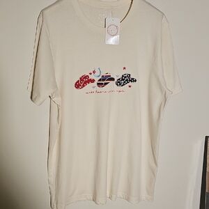 Cream Graphic T-Shirt Western Them Make America Western Again. New With Tag. XL